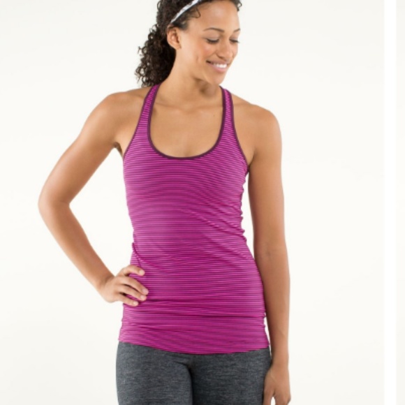 Lululemon Cool Racerback Hyper Stripe Raspberry - Picture 7 of 7